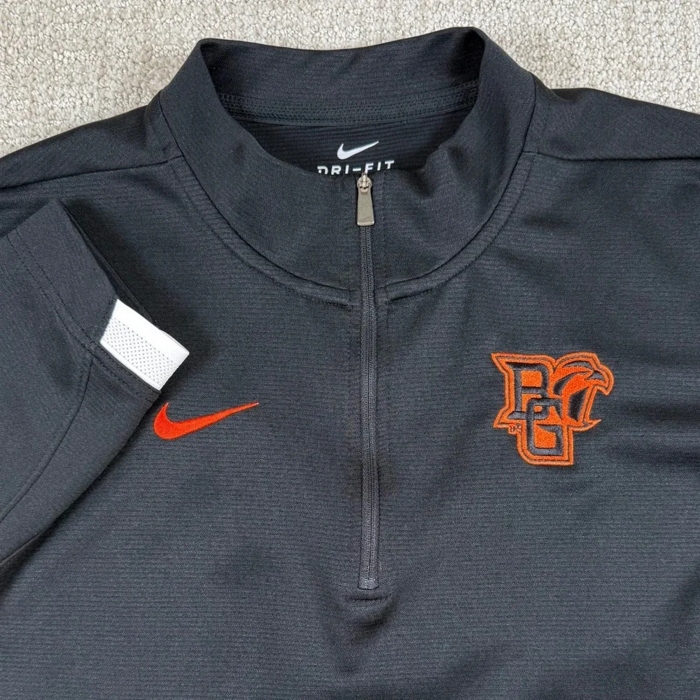 Nike Dri-Fit Mens Medium Bowling Green Falcons Black 1/4 Zip Pullover